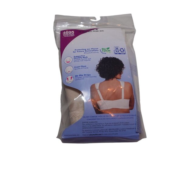 NIP Playtex 18 Hour Front Closure Flex Back Wireless Bra Sz 42D Light Beige 4695 - Picture 7 of 9